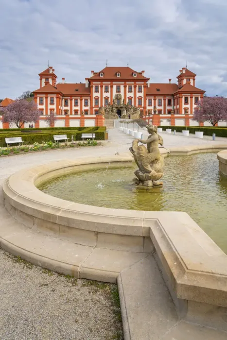 Framed Print : Fountain at baroque Troja Chateau in spring, Prague, Bohemia, Czech Republic Framed Print : Fountain at baroque Troja Chateau in spring, Prague, Bohemia, Czech Republic