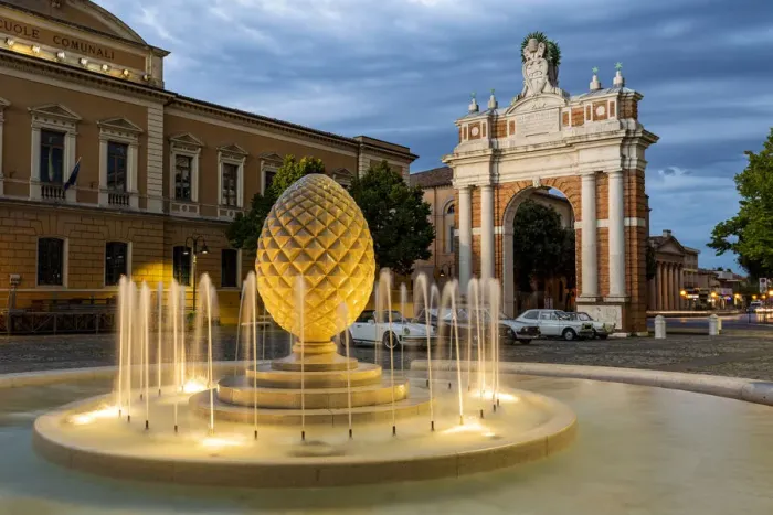 Framed Print : Fountain in Gangagelli Square and Ganganelli Arch, Santarcangelo di Romagna, Rimini Framed Print : Fountain in Gangagelli Square and Ganganelli Arch, Santarcangelo di Romagna, Rimini