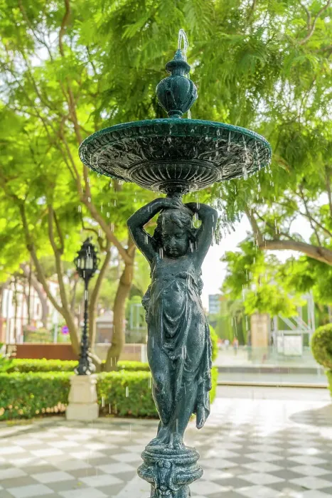 Framed Print : Fountain Nina Canastera in Parque Genoves, Cadiz, Andalusia, Spain Framed Print : Fountain Nina Canastera in Parque Genoves, Cadiz, Andalusia, Spain