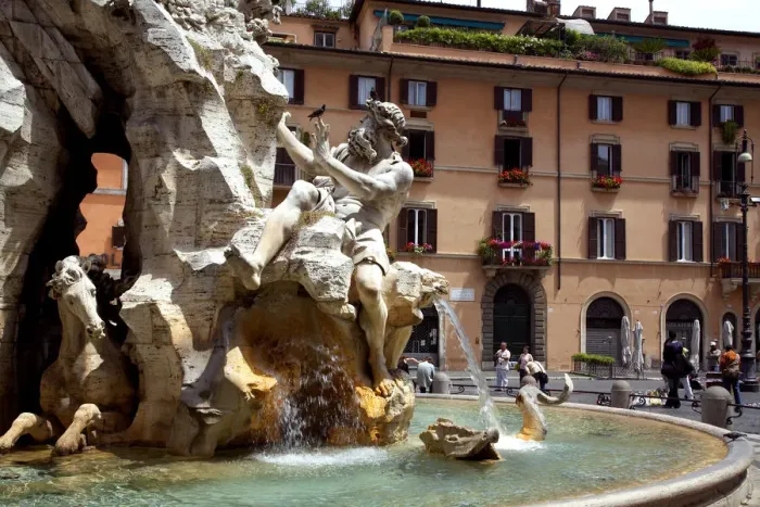 Framed Print : Fountain in Piazza Navona, Rome, Italy Framed Print : Fountain in Piazza Navona, Rome, Italy