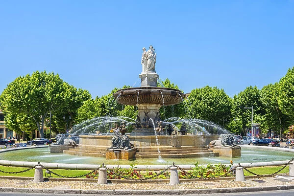 Fountain at Place de la Rotonde, Aix-en-Provence, Provence-Alpes-Cote d'Azur, France