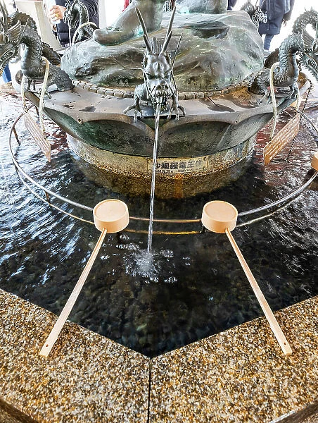 Fountain at Senso-Ji Temple in Tokyo, Japan, Asia