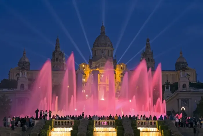 Framed Print : Fountains in front of the National Museum of Art, Plaza d Espanya, Barcelona, Catalunya Framed Print : Fountains in front of the National Museum of Art, Plaza d Espanya, Barcelona, Catalunya