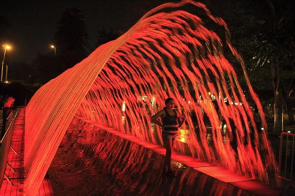 Fountains in Parque de las Aguas, Lima, Peru