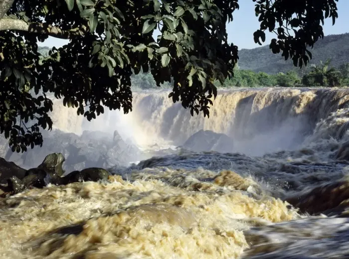 Framed Print : Fourteen Falls on the Athi River after heavy rain Framed Print : Fourteen Falls on the Athi River after heavy rain