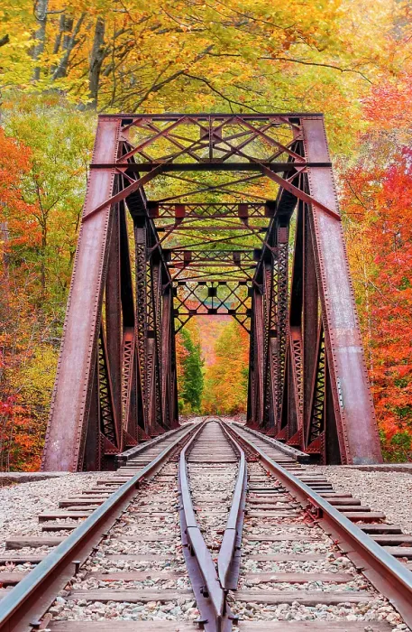 Framed Print : Fourth Iron Trestle framed by Fall Foliage North Conway, New Hampshire, New England, USA Framed Print : Fourth Iron Trestle framed by Fall Foliage North Conway, New Hampshire, New England, USA