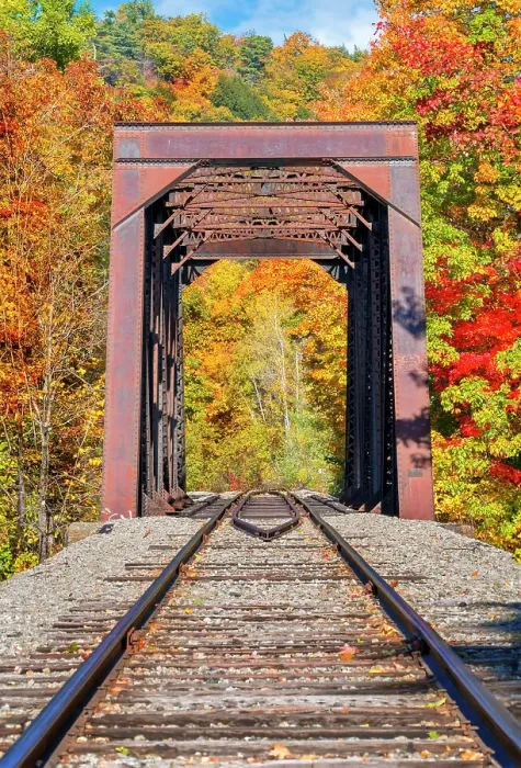 Framed Print : Fourth Iron Trestle framed by Fall Foliage North Conway, New Hampshire, New England, USA Framed Print : Fourth Iron Trestle framed by Fall Foliage North Conway, New Hampshire, New England, USA