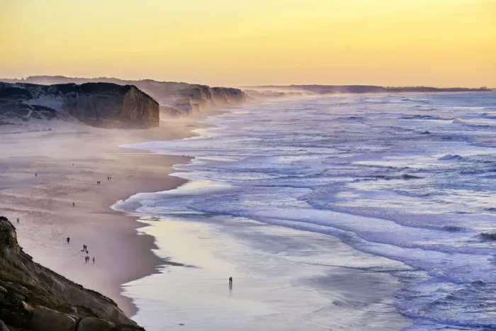 Framed Print : Foz do Arelho beach and cliffs. Caldas da Rainha, Portugal Framed Print : Foz do Arelho beach and cliffs. Caldas da Rainha, Portugal