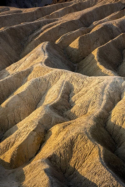 Full frame abstract shot of natural rock formations at Zabriskie Point