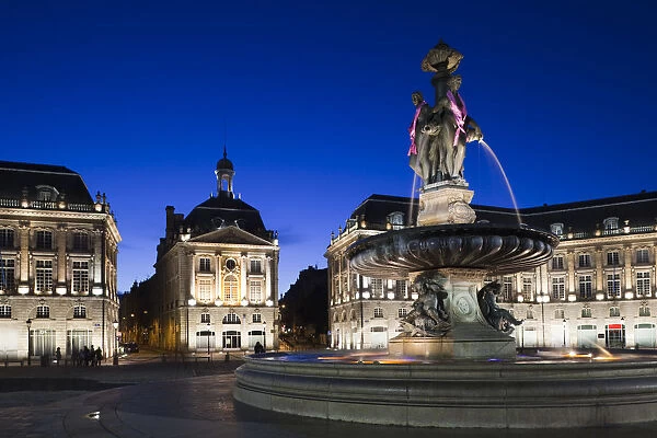 France, Aquitaine Region, Gironde Department, Bordeaux, Place de la Bourse buildings