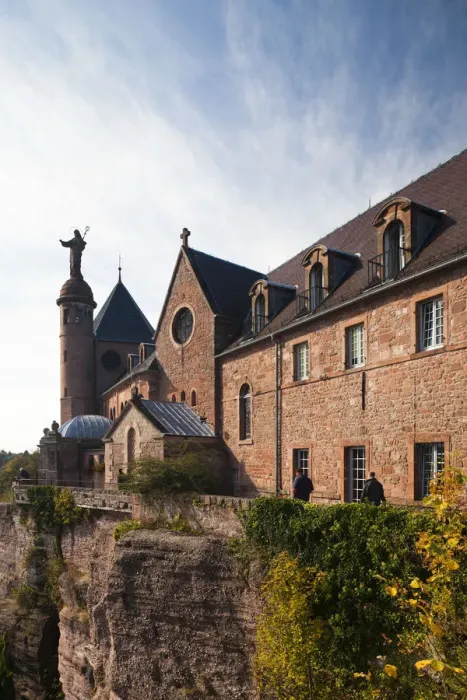 Framed Print : France, Bas-Rhin, Alsace Region, Mont Ste-Odile, hilltop convent Framed Print : France, Bas-Rhin, Alsace Region, Mont Ste-Odile, hilltop convent