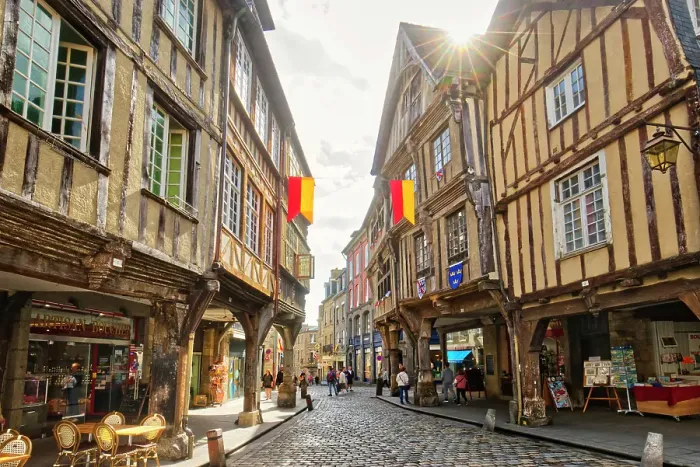 Framed Print : France, Brittany, Bretagne. Côtes-d'Armor. Dinan. Old part of the city Framed Print : France, Brittany, Bretagne. Côtes-d'Armor. Dinan. Old part of the city