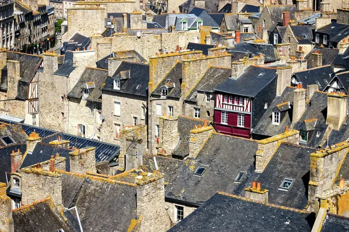 Framed Print : France, Brittany, Bretagne. Côtes-d'Armor. Dinan. Old part of the city Framed Print : France, Brittany, Bretagne. Côtes-d'Armor. Dinan. Old part of the city