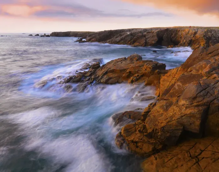 Framed Print : France, Brittany, Morbihan, Cote Sauvage, Quiberon Peninsula, Pointe du Percho, at dusk Framed Print : France, Brittany, Morbihan, Cote Sauvage, Quiberon Peninsula, Pointe du Percho, at dusk