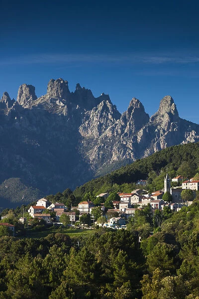 France, Corsica, Corse-du-Sud Department, La Alta Rocca Region, Zonza, elevated town