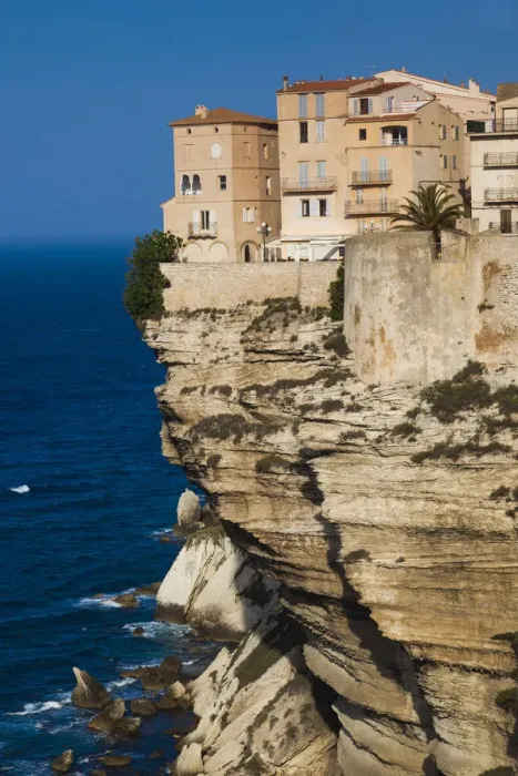 Framed Print : France, Corsica, Corse-du-Sud Department, Corsica South Coast Region, Bonifacio, cliffside
