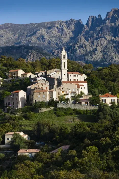 Framed Print : France, Corsica, Haute-Corse Department, Central Mountains Region, Soveria, elevated Framed Print : France, Corsica, Haute-Corse Department, Central Mountains Region, Soveria, elevated