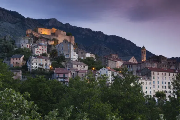 Framed Print : France, Corsica, Haute-Corse Department, Central Mountains Region, Corte, city Framed Print : France, Corsica, Haute-Corse Department, Central Mountains Region, Corte, city