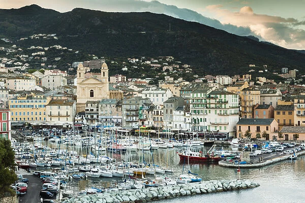 France, Corsica, Haute-Corse Department, Le Cap Corse, Bastia, elevated view of the