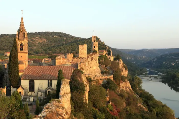 Framed Print : France, Gard, Ardeche: Aiguaze listed among the most beautiful villages of France Framed Print : France, Gard, Ardeche: Aiguaze listed among the most beautiful villages of France