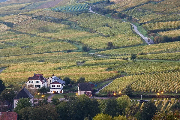 France, Haut-Rhin, Alsace Region, Alasatian Wine Route, Ammerschwihr, town buildings