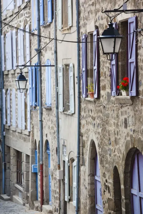 Framed Print : France, Haute-Loire Department, Auvergne Region, Le Puy-en-Velay, buildings on rue