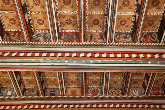 Framed Print : France, Languedoc-Roussillon, Aude, Saint Hilaire, The Abbey, Painted Ceiling of Framed Print : France, Languedoc-Roussillon, Aude, Saint Hilaire, The Abbey, Painted Ceiling of