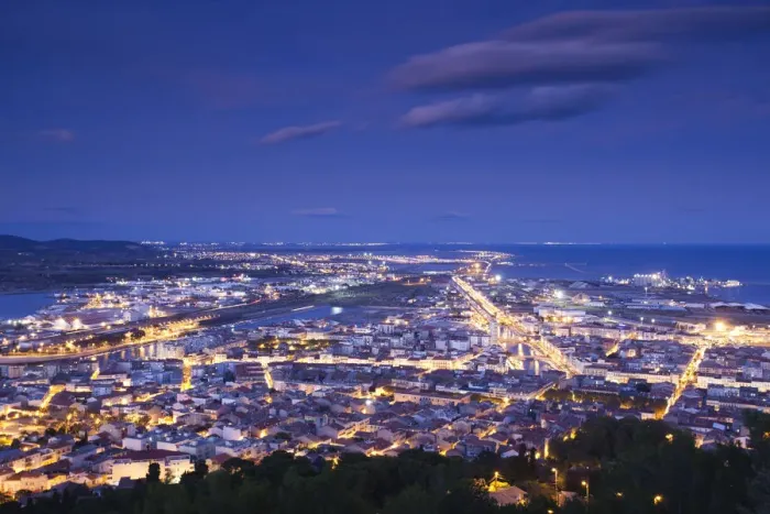 Framed Print : France, Languedoc-Roussillon, Herault Department, Sete, town overview from Mont St-Clair Framed Print : France, Languedoc-Roussillon, Herault Department, Sete, town overview from Mont St-Clair