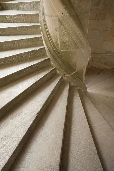 France, Loire Valley, Chambord Castle, The Chapel Wing Staircase