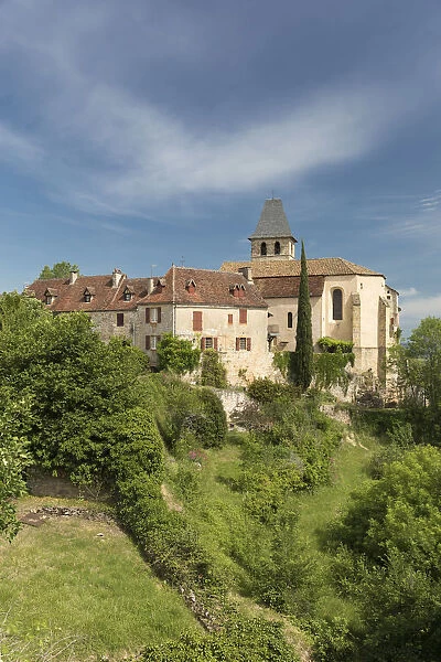 France, Lot, Loubressac, The medieval village and church of Loubressac surrounded