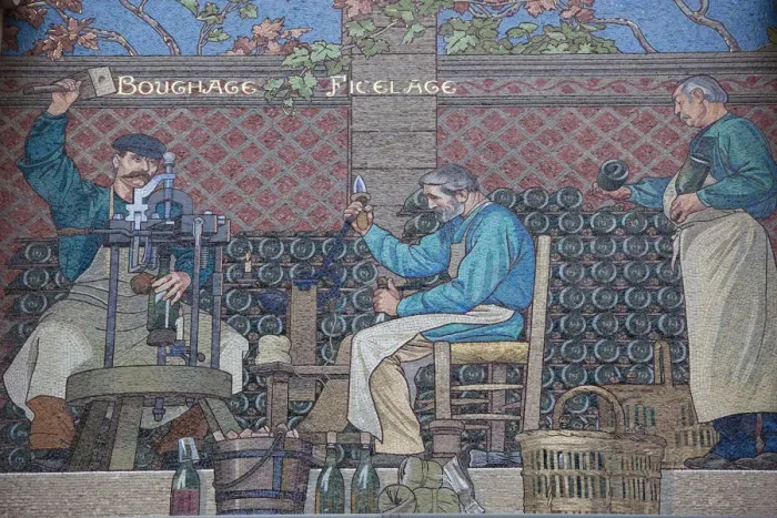 Framed Print : France, Marne, Champagne Ardenne, Reims, wine-making mosaic on rue de Mars Framed Print : France, Marne, Champagne Ardenne, Reims, wine-making mosaic on rue de Mars
