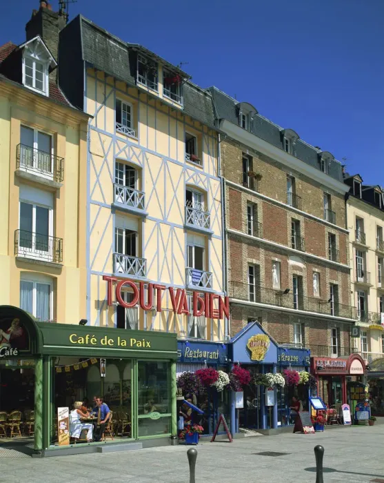 Framed Print : France, Normandy, Dieppe, Cafes Framed Print : France, Normandy, Dieppe, Cafes