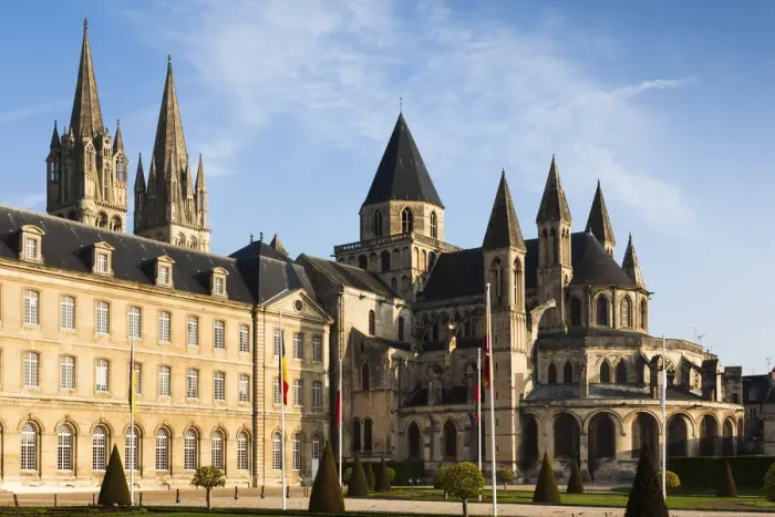 Framed Print : France, Normandy Region, Calvados Department, Caen, Abbaye Aux Hommes abbey and Eglise Framed Print : France, Normandy Region, Calvados Department, Caen, Abbaye Aux Hommes abbey and Eglise
