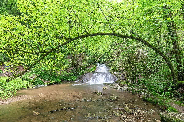 France, Occitanie, Lot, a waterfall near Autoire village