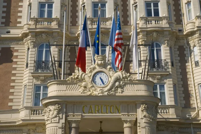 Framed Print : France, Provence-Alpes-Cote d Azur, Cannes, Boulevard de la Croisette, Carlton Hotel Framed Print : France, Provence-Alpes-Cote d Azur, Cannes, Boulevard de la Croisette, Carlton Hotel