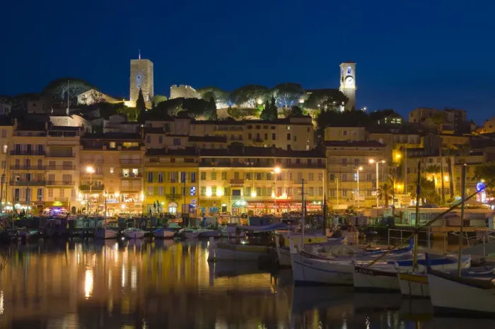 Framed Print : France, Provence-Alpes-Cote d Azur, Cannes, Old Town Le Suquet, Vieux Port (Old Framed Print : France, Provence-Alpes-Cote d Azur, Cannes, Old Town Le Suquet, Vieux Port (Old