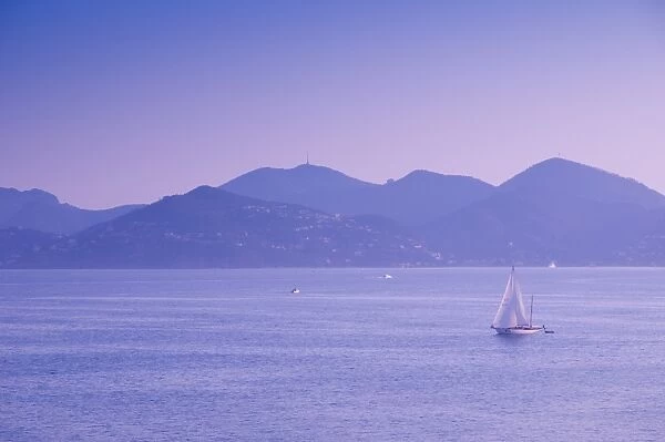 France, Provence-Alpes-Cote d Azur, Cannes, Sailing boat