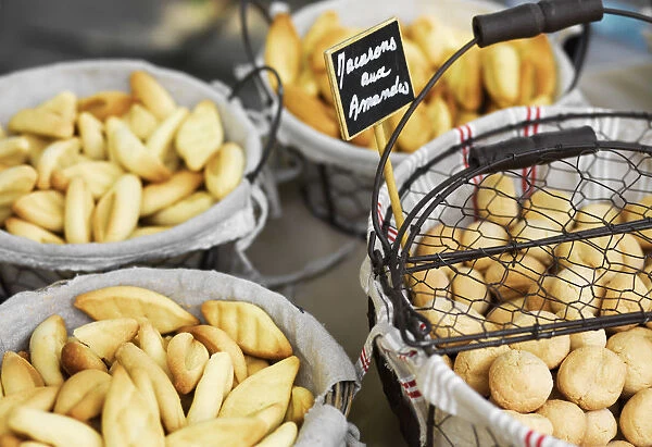 France, Provence, Alpes Cote d Azur, Castellane, bread at market stall