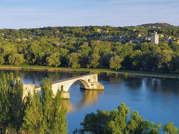 France, Provence, Avignon, Overview of Pont Saint-Benezet