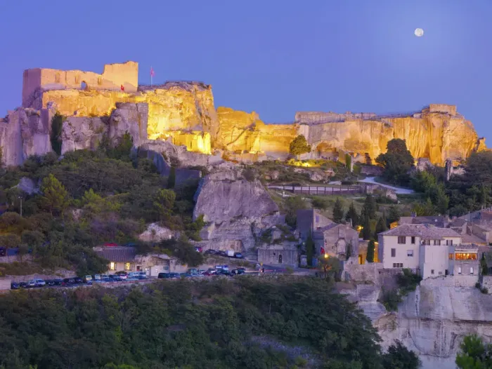 Framed Print : France, Provence, Les Baux-de-Provence at dusk