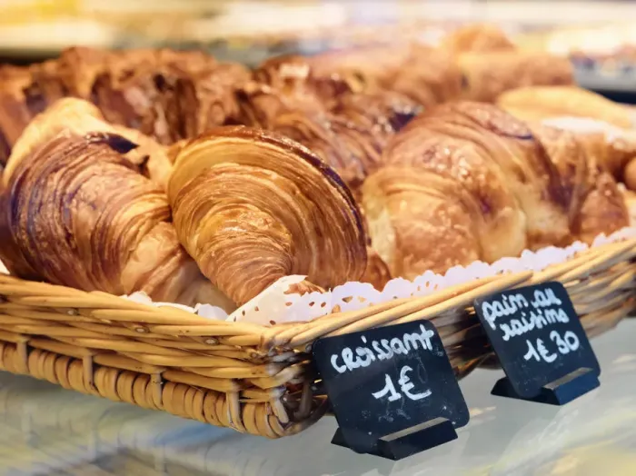 Framed Print : France, Provence, Nimes, Croissants in bakery Framed Print : France, Provence, Nimes, Croissants in bakery