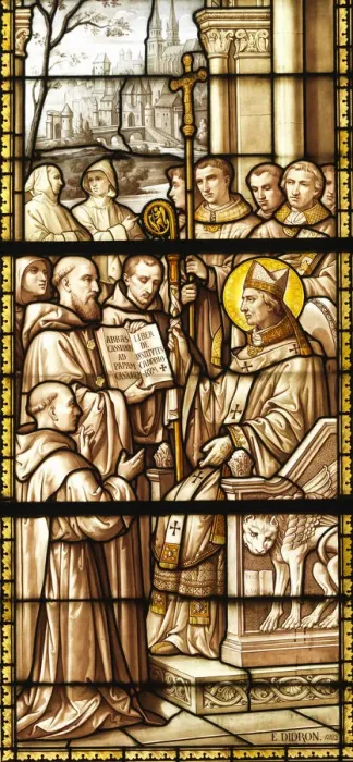 Framed Print : France, Provence, Nimes, Interior of Nimes cathedral, Stained glass window Framed Print : France, Provence, Nimes, Interior of Nimes cathedral, Stained glass window