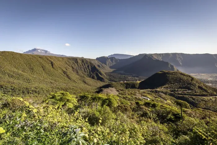 Framed Print : France, Reunion Island, Saint Benoit, Landscape with tropical vegetation on the N3 road to Piton de la Fournaise Framed Print : France, Reunion Island, Saint Benoit, Landscape with tropical vegetation on the N3 road to Piton de la Fournaise
