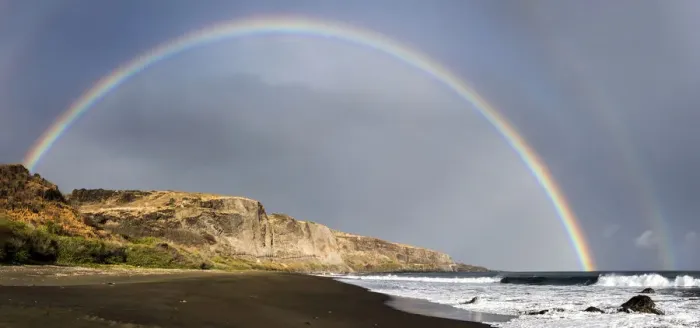 Framed Print : France, Reunion Island, Saint Paul, Rainbow landscape