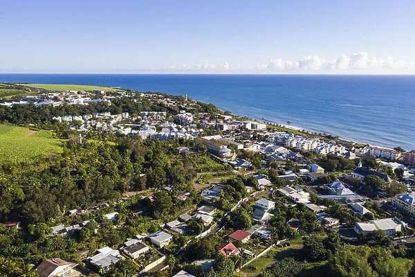 France, Reunion Island, Sainte-Suzanne, Aerial view of Sainte-Suzanne