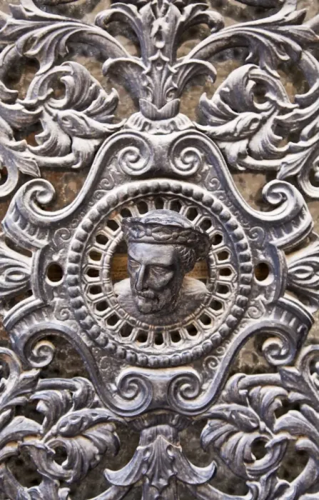 Framed Print : France, Tarn, Sorze. Intricate metal door ornamentation, Sorze Framed Print : France, Tarn, Sorze. Intricate metal door ornamentation, Sorze