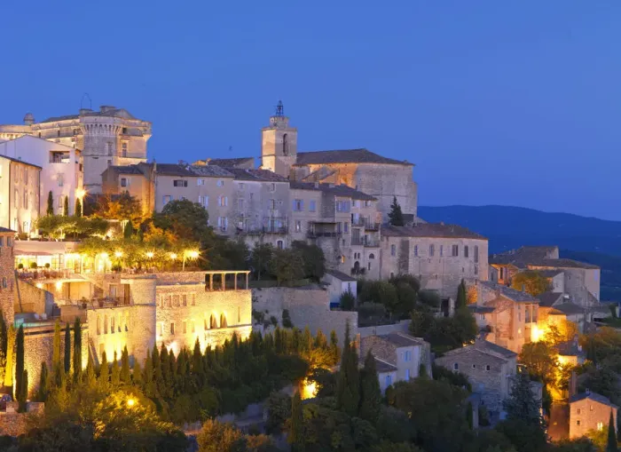 Framed Print : France, Vaucluse, Provence, Gordes at night Framed Print : France, Vaucluse, Provence, Gordes at night