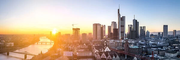 Frankfurt am Main skyline panorama, Hesse, Germany