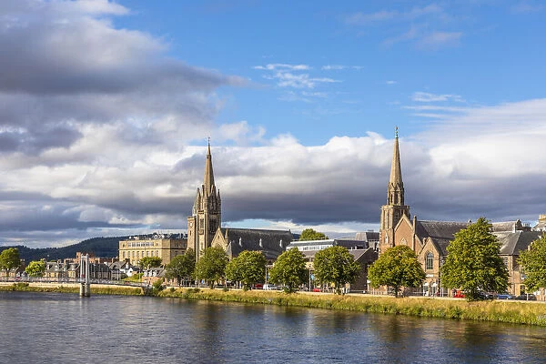 Free Church of Scotland and The Junction Church along the river Ness, Inverness, Scotland