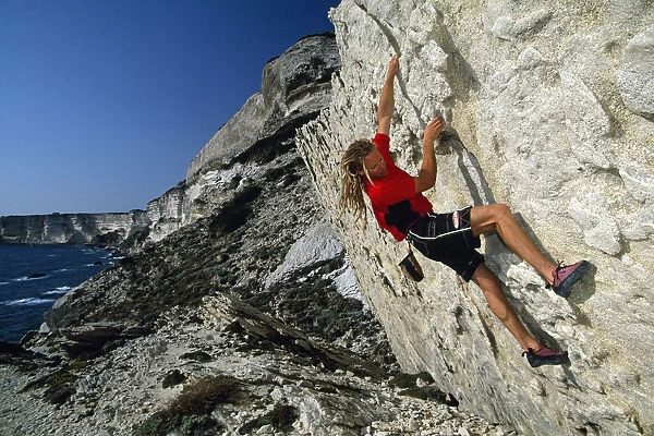 Freeclimbing, Bonifacio, Corsica, France (MR)